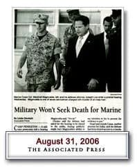 Military Won't Seek Death for Marine