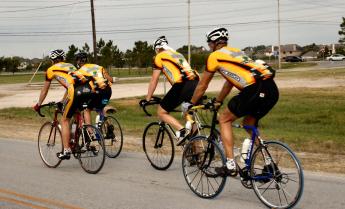 group of professional cyclists on the highway